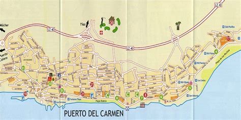 Map of Puerto Del Carmen, Lanzarote, Spain