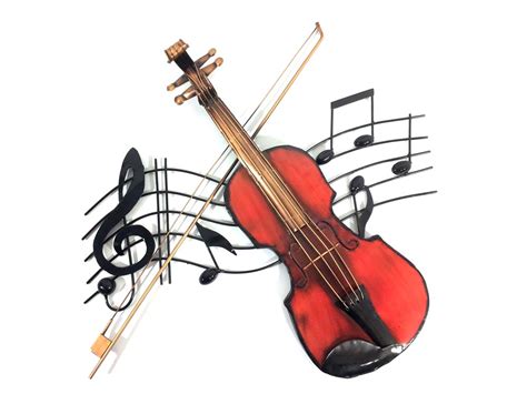 Metal Wall Art - Fiddle Violin Music Swirl