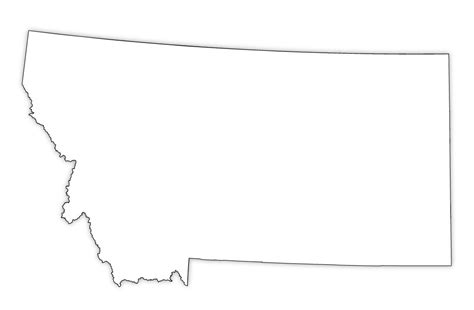 Montana Outline Map, Montana Blank Map