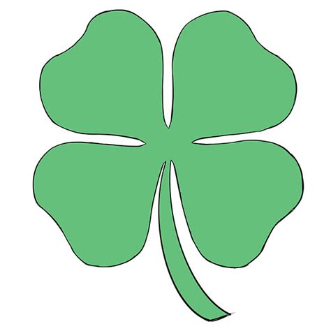 Four Leaf Clover Drawing Template