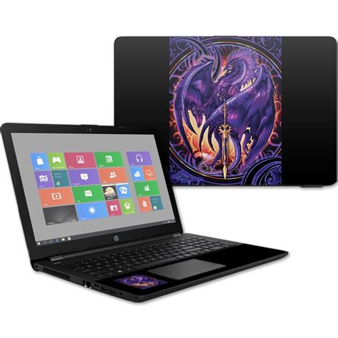 MightySkins Skin for HP 15t Laptop 15.6" (2017) - Purple Dragon Blade ...