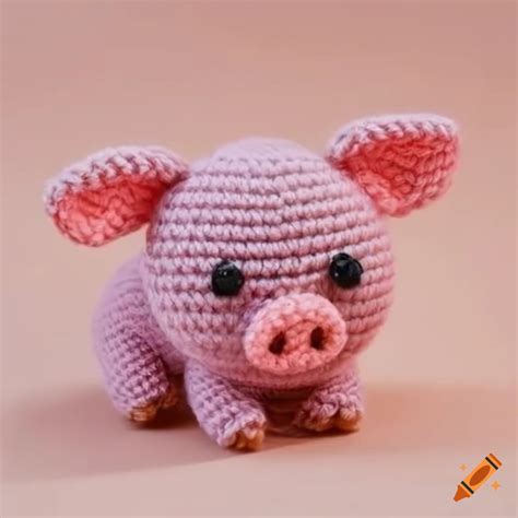 Handmade amigurumi pig toy on Craiyon