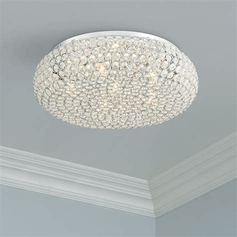 Vienna Full Spectrum Modern Ceiling Light Flush Mount Fixture LED Chrome 15 1/2" Wide Crystal ...