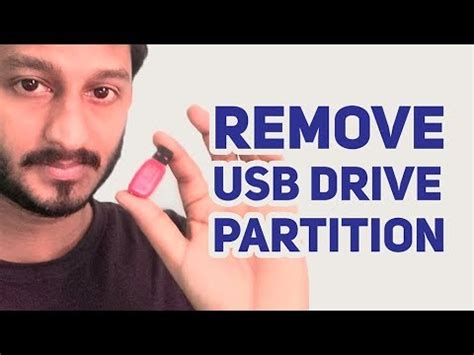 How to remove partition from a USB flash drive on windows - YouTube