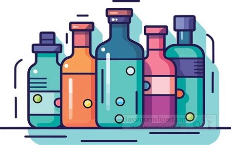 Medical Clipart-colorful group of medicines at a pharmacy