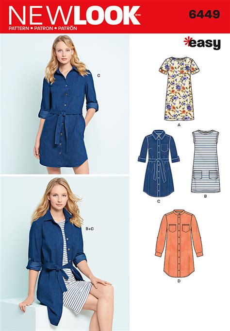 New Look 6449 Misses' Easy Shirt Dress and Knit Dress