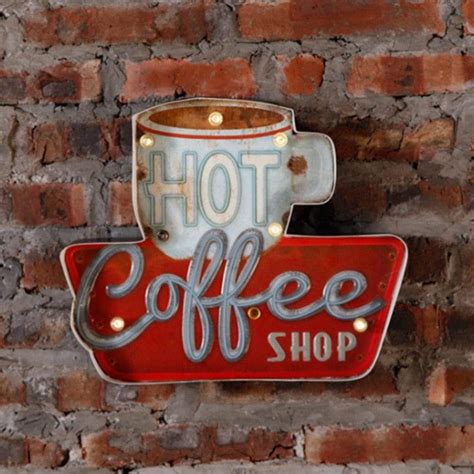 Hot Coffee Shop Tin Sign - Blackbrdstore