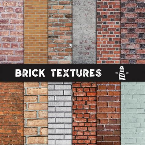 Brick Wall Textures, Brick Digital Paper, Brick Digital Scrapbooking ...