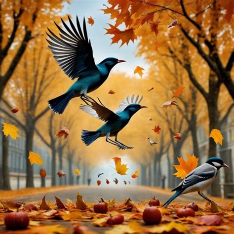 Premium Photo | Season of Flight Colorful Bird Migration in Autumn