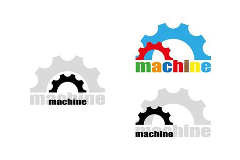 machine logo | Custom-Designed Illustrations ~ Creative Market