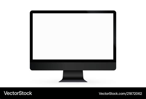 Computer display blank screen realistic Royalty Free Vector