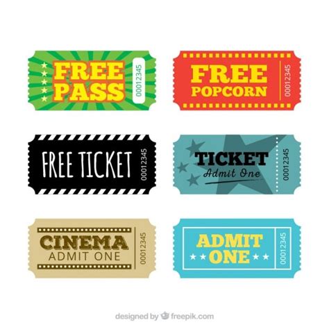 Premium Vector | Colored cinema tickets