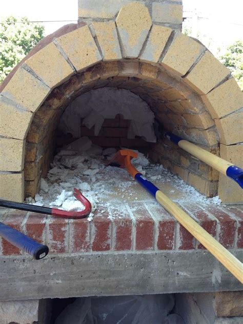 Outdoor DIY Wood Fired Brick Pizza Oven with Colored Stucco and Stone ...