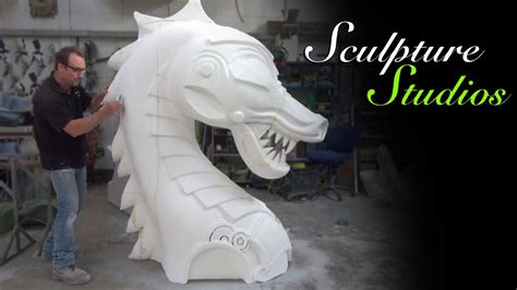 Hand Carving a Polystyrene / Styrofoam Dragon by Sculpture Studios - YouTube