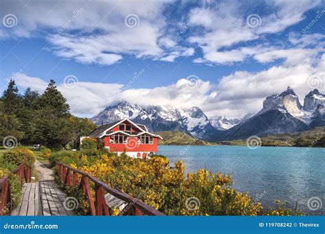 Lake Pehoe, Torres Del Paine National Park, Patagonia, Chile Stock Photo - Image of suggestive ...