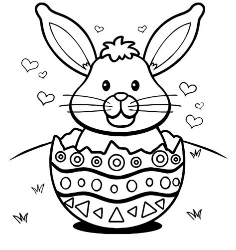 Coloriage Lapin de Pâques Pour les Enfants - télécharger et imprimer gratuit sur ColoriageEnfant.Com