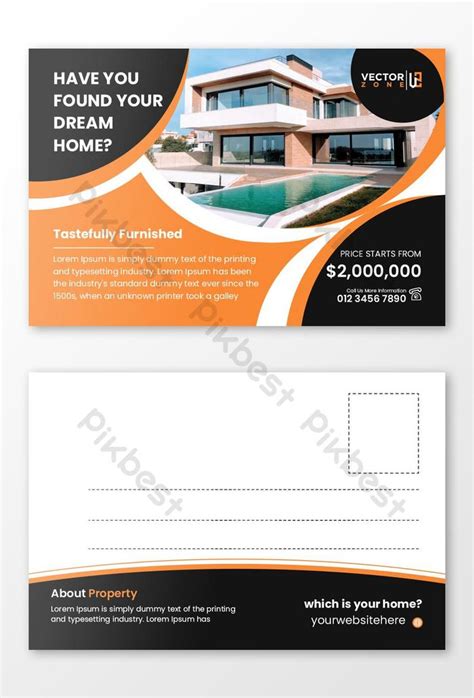 Real estate postcard template vector | AI Free Download - Pikbest