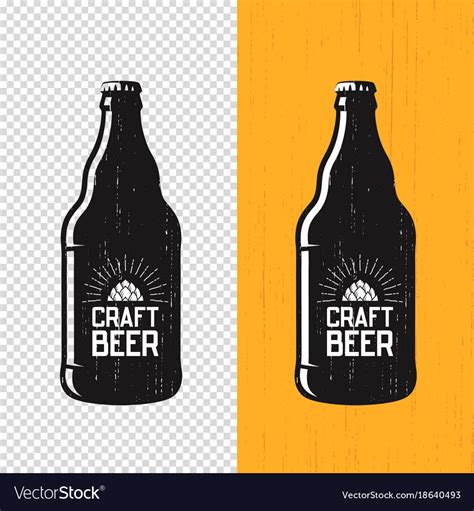 Textured craft beer bottle label design Royalty Free Vector