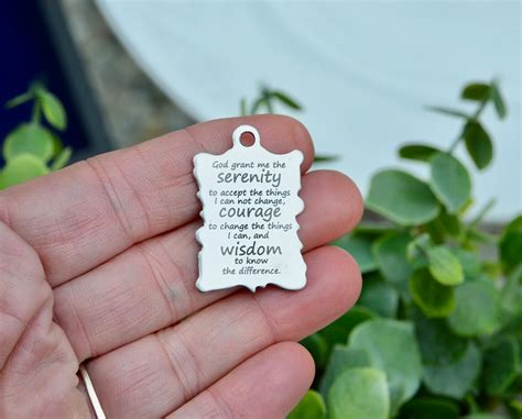 Serenity Prayer Laser Engraved Stainless Steel Pendant Charm - Etsy