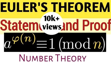 Euler's Theorem | Number Theory|Proof of Euler's Theorem |Ug Maths| BSc maths|MSc Maths |PD ...