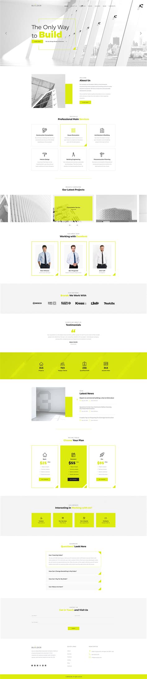 Construction Company Template on Behance