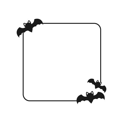 Square Bat border frame. Simple minimal Halloween theme frames 10842557 Vector Art at Vecteezy