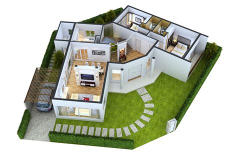 Detailed House floor 1 Cutaway 3D Model