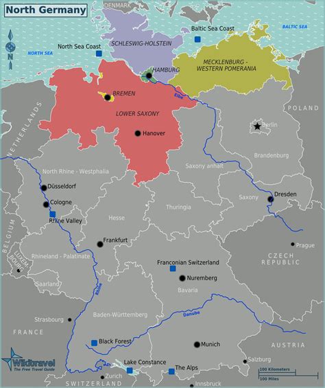 Germany coast map - Map of Germany coast (Western Europe - Europe)