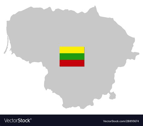 Flag and map lithuania Royalty Free Vector Image