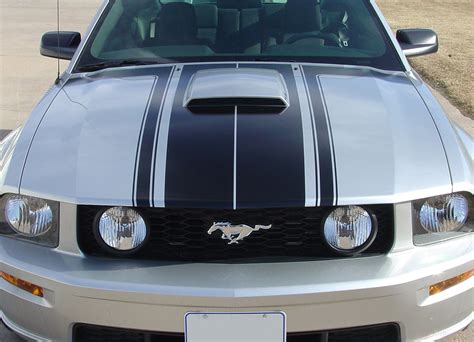 2005-2009 Ford Mustang Decals Hood Stripes FASTBACK 2 Vinyl Graphics | Auto Motor Stripes Decals ...