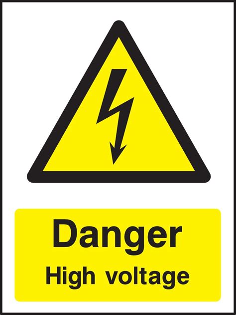 Electrical Warning Hazard Sticker Danger High Voltage - 50mm x 65 ...