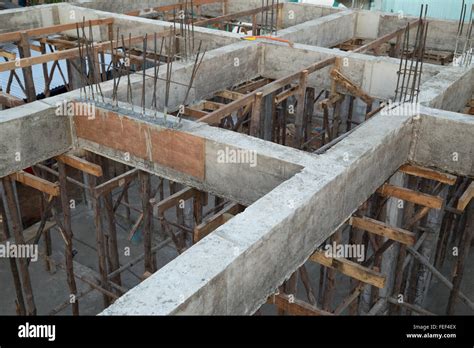 pillar and beam being constructed at the construction site Stock Photo - Alamy