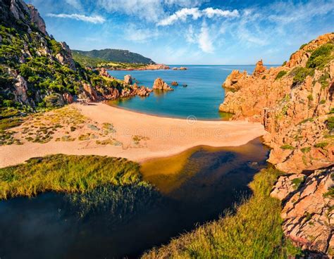 Exciting Morning View of Li Cossi Beach. Impressive Summer Scene of ...