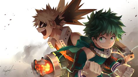 1360x768 Resolution Izuku Midoriya and Katsuki Bakugou Art Desktop ...