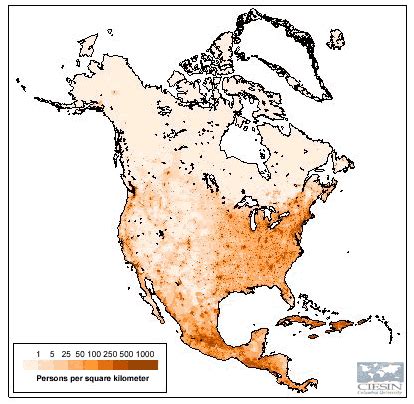 North America Population Map