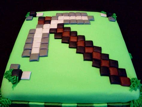 #minecraft#closeup#top#pickaxe#fondant | Minecraft cake, Minecraft, Fondant