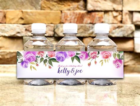 Floral Water Bottle Labels Personalized Labels Wedding - Etsy