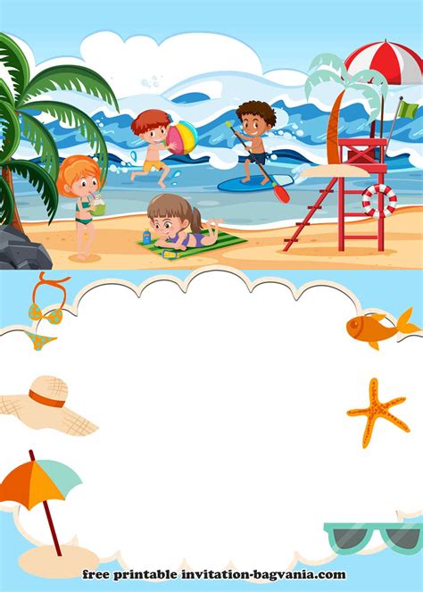 Beach Theme Invitations Printable