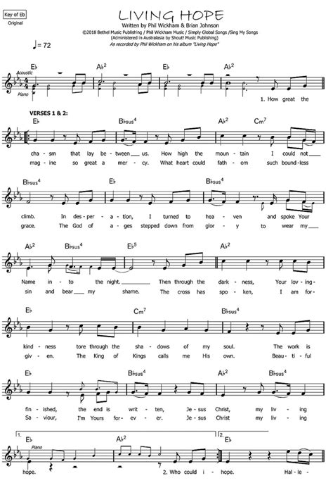 Living Hope sheet music | Phil Wickham – WorshipScores