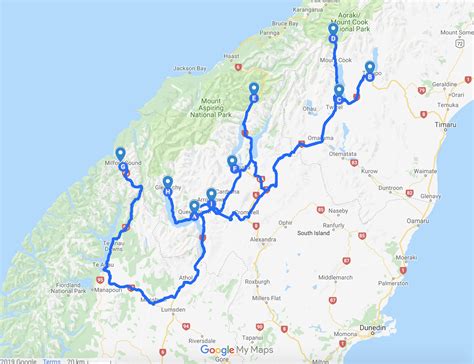 Detailed Road Map Of South Island New Zealand Florida Gulf Map