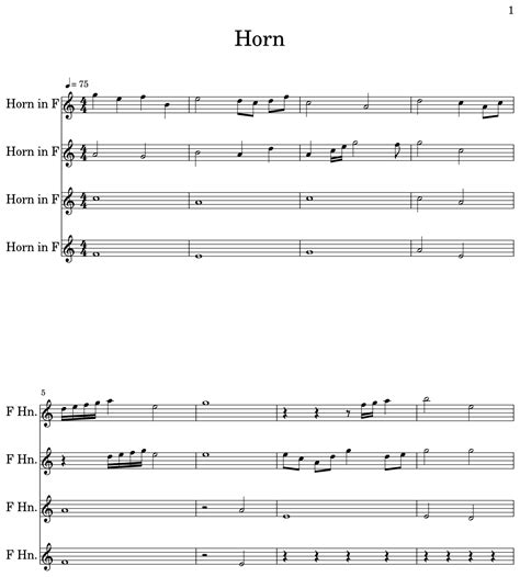 Horn - Sheet music for Horn in F