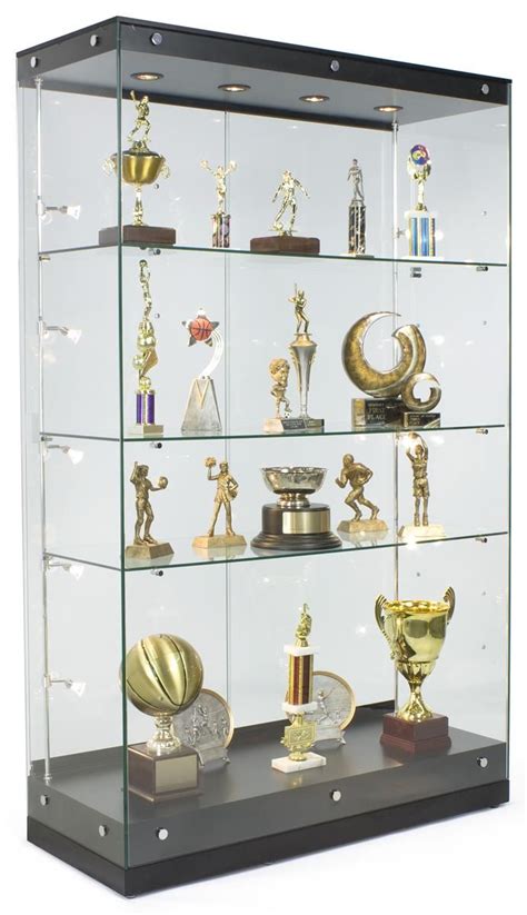 48" Trophy Display Case w/ Frameless Design, Adjustable Shelves ...