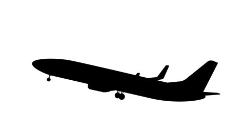 Silhouette of black and white aircraft in the sky, isolated. Vector ...