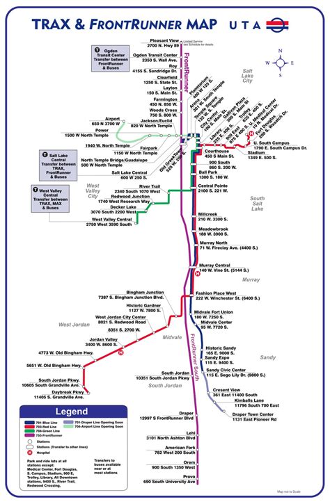 Transit Maps: Official Map: TRAX and FrontRunner Rail Map, Salt Lake ...