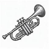 Trumpet 🎺 Coloring Page sketch template