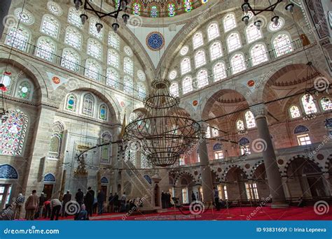 Interior Of Mihrimah Sultan Mosque By Mimar Sinan In Uskudar Editorial Photo | CartoonDealer.com ...