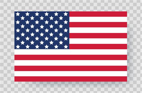 USA flag on transparent background. Isolated United States of America ...