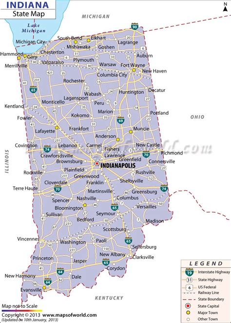 Indiana Map With Cities And Counties - Table Rock Lake Map