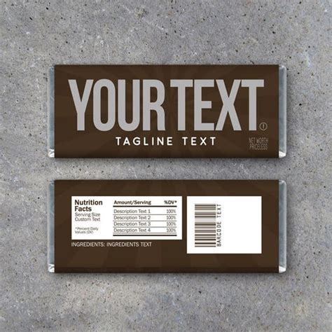 Custom Text Candy Bar Wrappers Printable Download With Your - Etsy