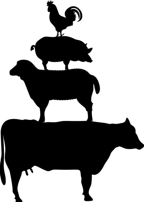 Farm Animals Silhouettes FREE SVG No Conversion | Animal silhouette, Farm prints, Animal ...